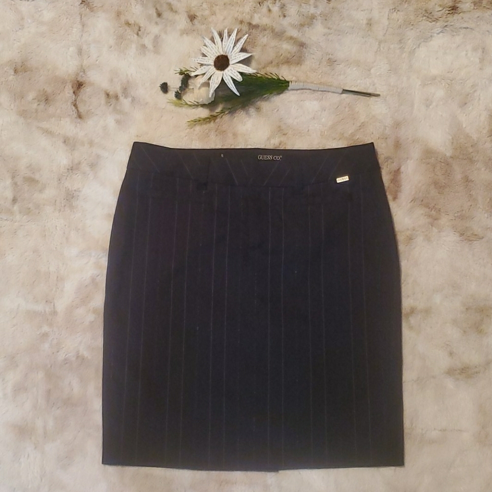 Guess pinstripe pencil skirt with slit